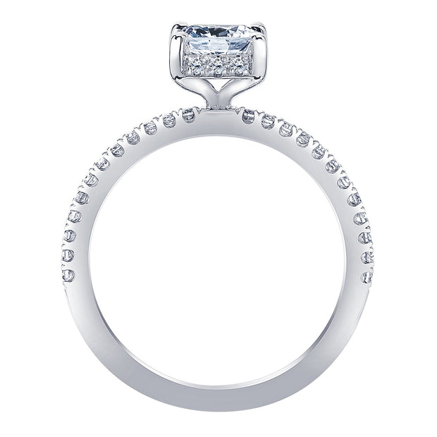 Canadian Princess Diamond Ring with Hidden Halo