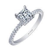 Canadian Princess Diamond Ring with Hidden Halo