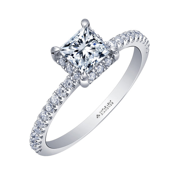Canadian Princess Diamond Ring with Hidden Halo