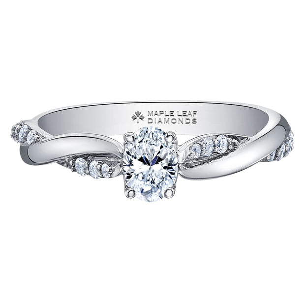 Twisted Oval Canadian Diamond Solitaire Engagement Ring