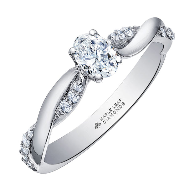 Twisted Oval Canadian Diamond Solitaire Engagement Ring