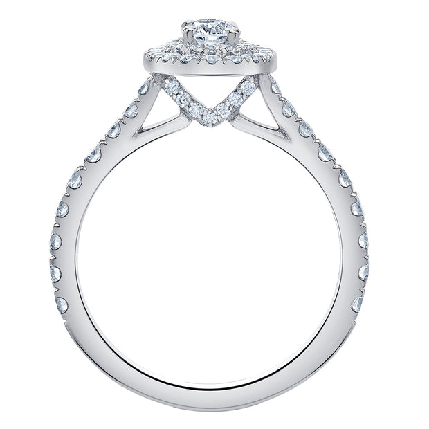 Oval Canadian Diamond Ring with Double Halo