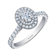 Oval Canadian Diamond Ring with Double Halo