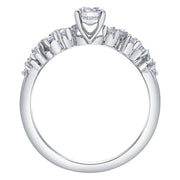 Bague de fiançailles avec diamants canadiens groupés