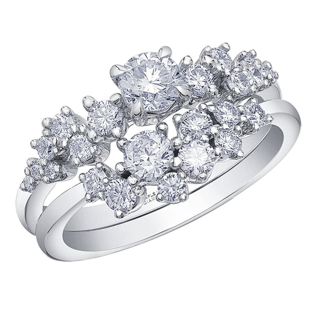 Bague de fiançailles avec diamants canadiens groupés