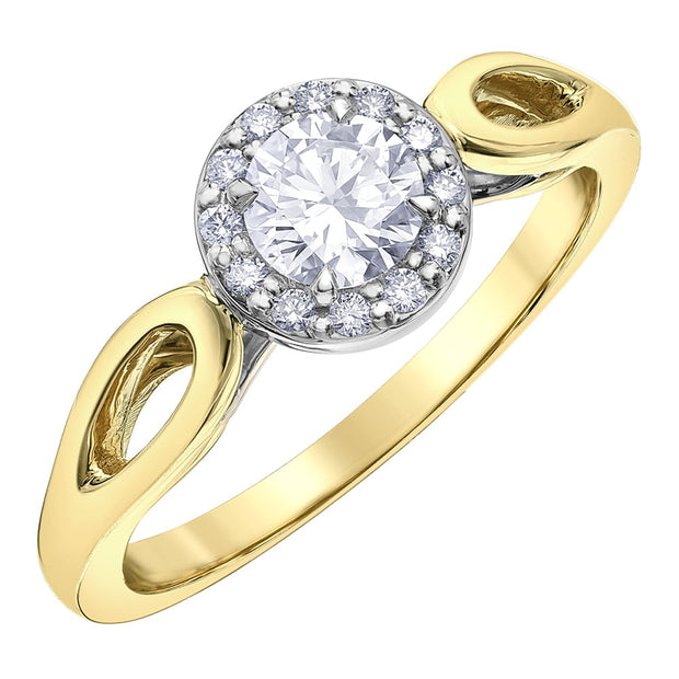 Canadian Diamond Ring in Two-Tone Gold