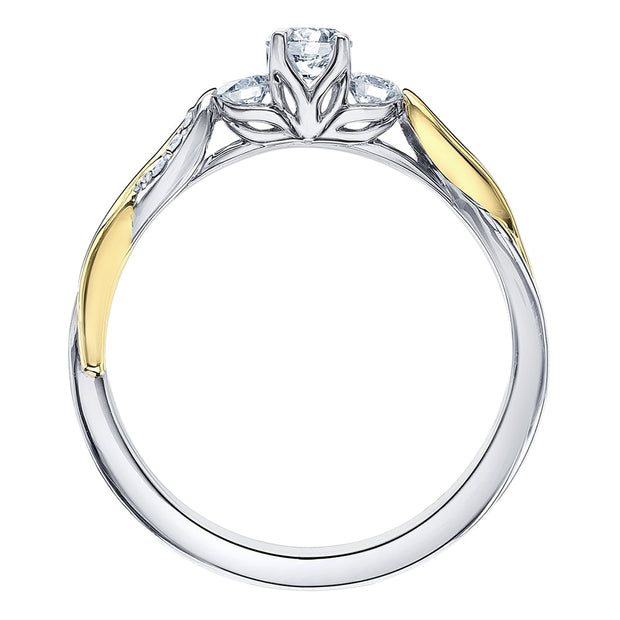 Unique Three-Stone Canadian Diamond Ring