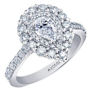 Pear-Shaped Canadian Diamond Ring with Double Halo