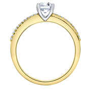 Round Canadian Diamond Crossover Engagement Ring