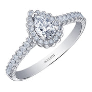 Pear-Shaped Canadian Diamond Ring with Halo