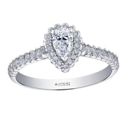 Pear-Shaped Canadian Diamond Ring with Halo