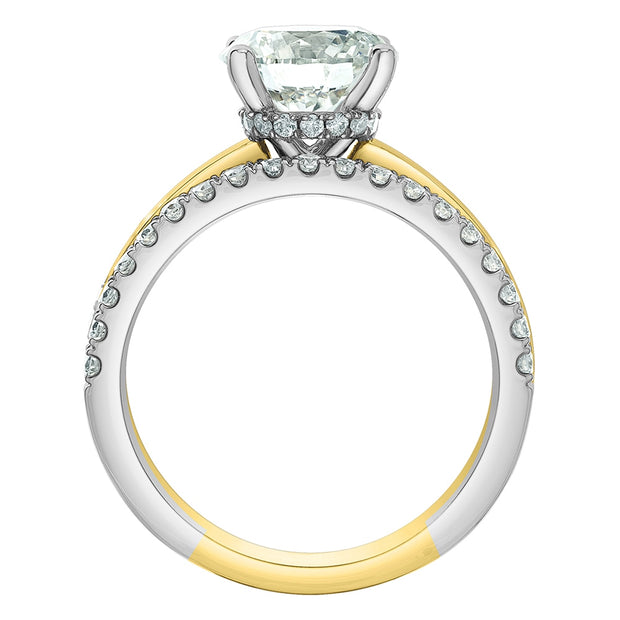 Two-Tone Gold Oval Canadian Diamond Engagement Ring