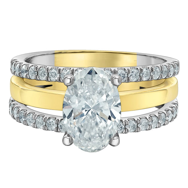 Two-Tone Gold Oval Canadian Diamond Engagement Ring