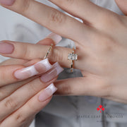 Radiant Cut Canadian Diamond Engagement Ring with Hidden Halo