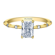 Radiant Cut Canadian Diamond Engagement Ring with Hidden Halo