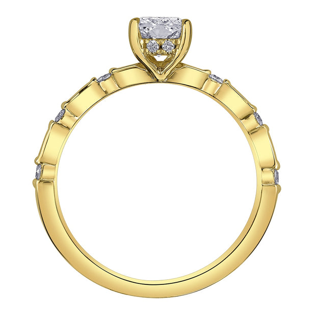 Radiant Cut Canadian Diamond Engagement Ring with Hidden Halo