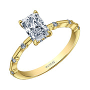 Radiant Cut Canadian Diamond Engagement Ring with Hidden Halo