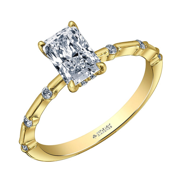 Radiant Cut Canadian Diamond Engagement Ring with Hidden Halo