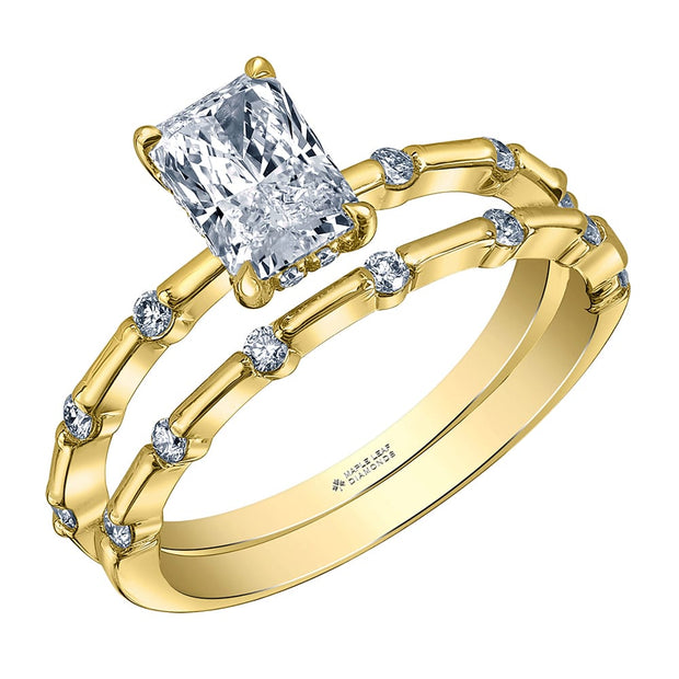 Radiant Cut Canadian Diamond Engagement Ring with Hidden Halo