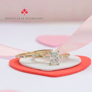 Radiant Cut Canadian Diamond Engagement Ring with Hidden Halo