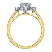 Round Canadian Diamond Engagement Ring with Vintage-Inspired Diamond Halo