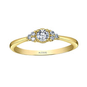 Round Canadian Diamond Ring with Diamond Accents