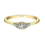 Round Canadian Diamond Ring with Diamond Accents
