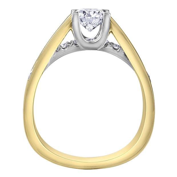 Unique Round Canadian Diamond Engagement Ring