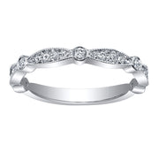 Diamond Band with Milgrain Detailing and Sapphire Option
