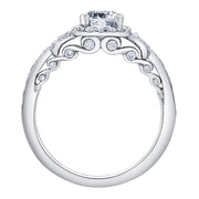 Cushion Cut Canadian Diamond Ring with Round and Baguette Accents