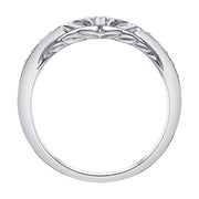 Fitted Diamond Wedding Band with Filigree Detailing