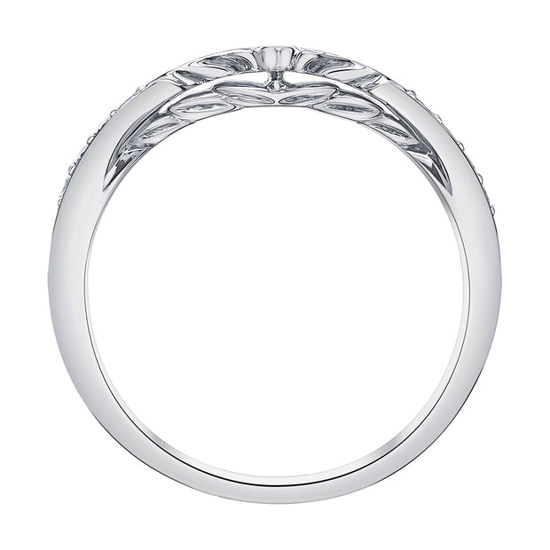 Fitted Diamond Wedding Band with Filigree Detailing