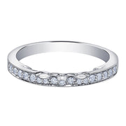 Fitted Diamond Wedding Band with Filigree Detailing