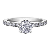 Round Canadian Diamond Ring with Hidden Diamond Detailing