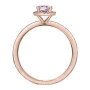Morganite Ring with Diamond Halo