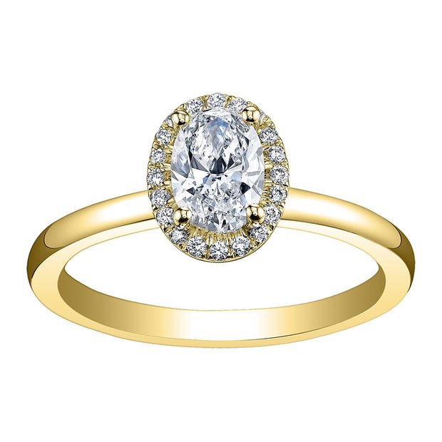 Bague de fiançailles d'héritage en diamant canadien ovale