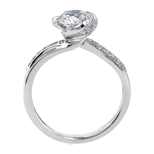 Modern Canadian Diamond Accented Engagement Ring