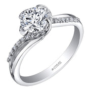 Modern Canadian Diamond Accented Engagement Ring