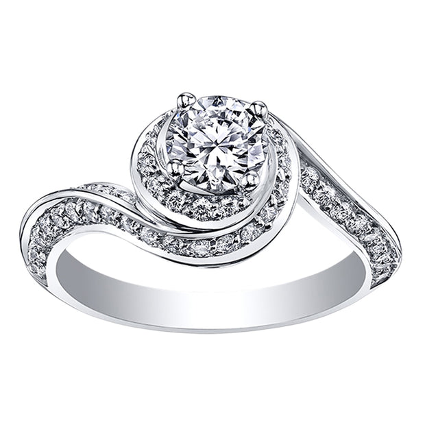 Bague de contournement en diamant canadien rond