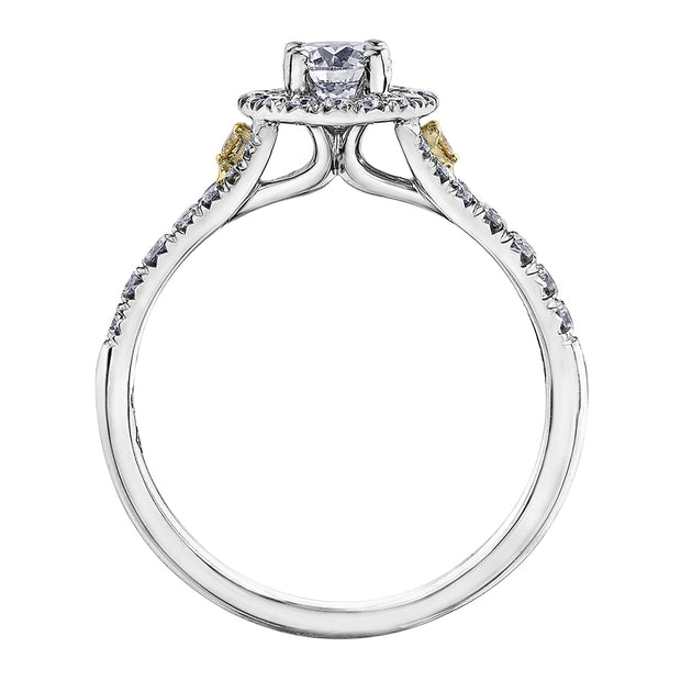 Canadian Diamond Engagement Ring with Fancy Yellow Diamonds