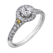 Canadian Diamond Engagement Ring with Fancy Yellow Diamonds