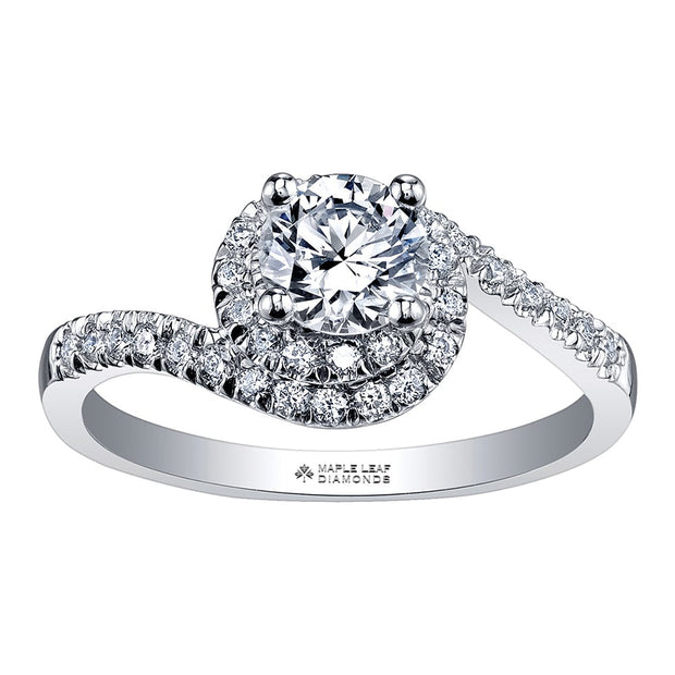  Bague de dérivation avec centre en diamant canadien rond
