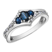 Oval Cut Sapphire and Diamond Ring