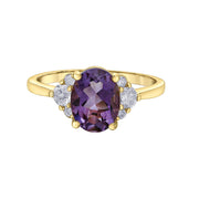 Oval Amethyst and Canadian Diamond Ring