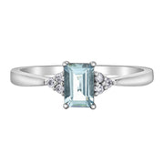 Diamond and Aquamarine Ring