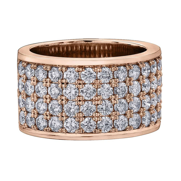 Pavé Canadian Diamond Ring in Rose Gold