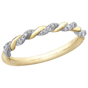 Two-Tone Gold Diamond Twist Band