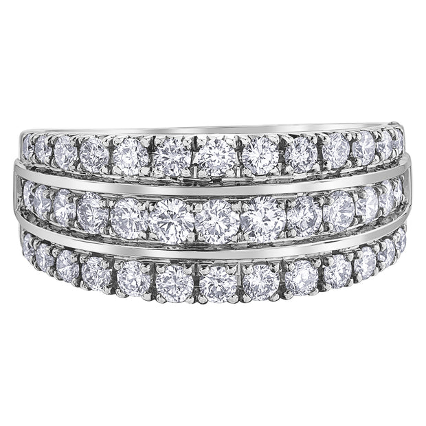 Three-Row Diamond Ring