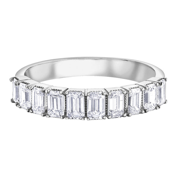 Emerald Cut Diamond Half-Eternity Band