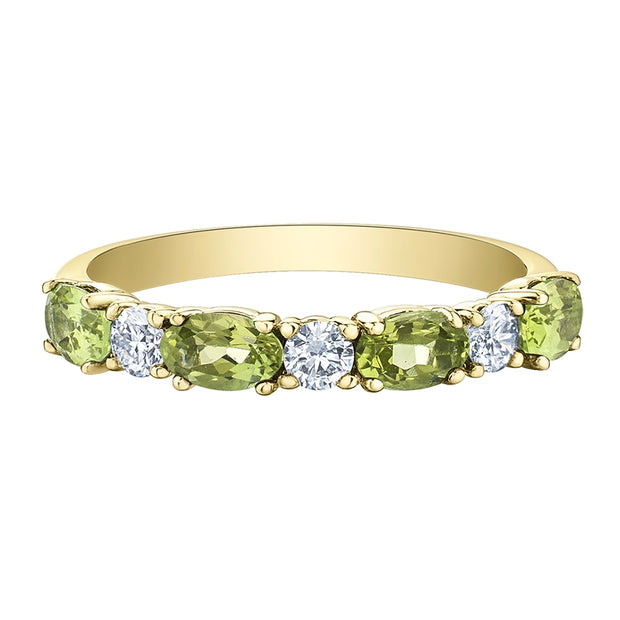 Bague péridot et diamant canadien